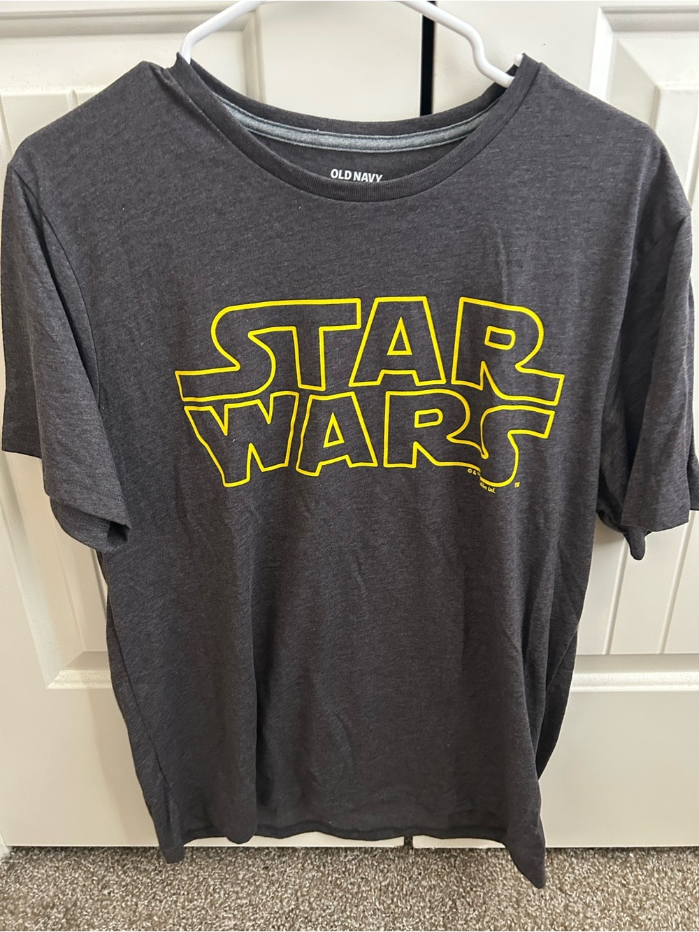 Old Navy Heather Gray Crewneck Tee with Light Gray Trim